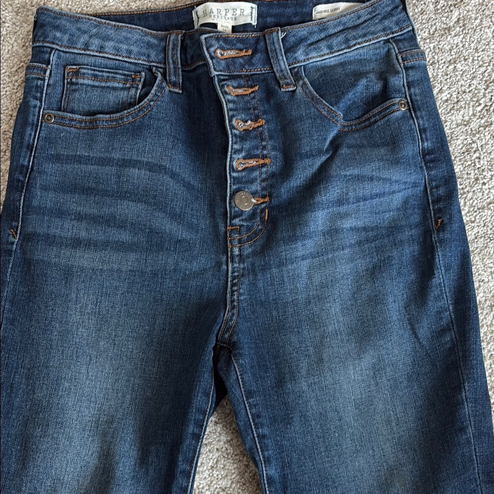 Harper Blue High Rise Jeans with Vintage Wash